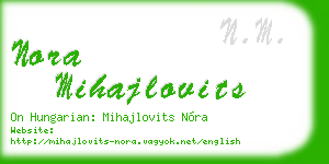 nora mihajlovits business card